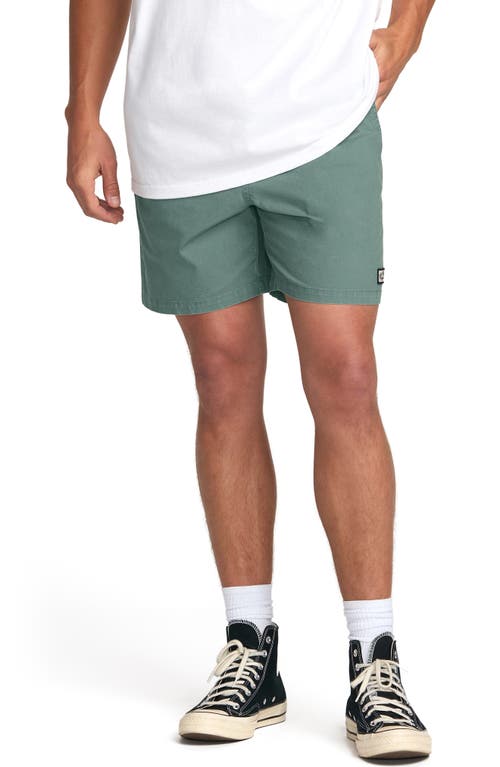 Billabong Mario Cotton Drawstring Shorts In Green