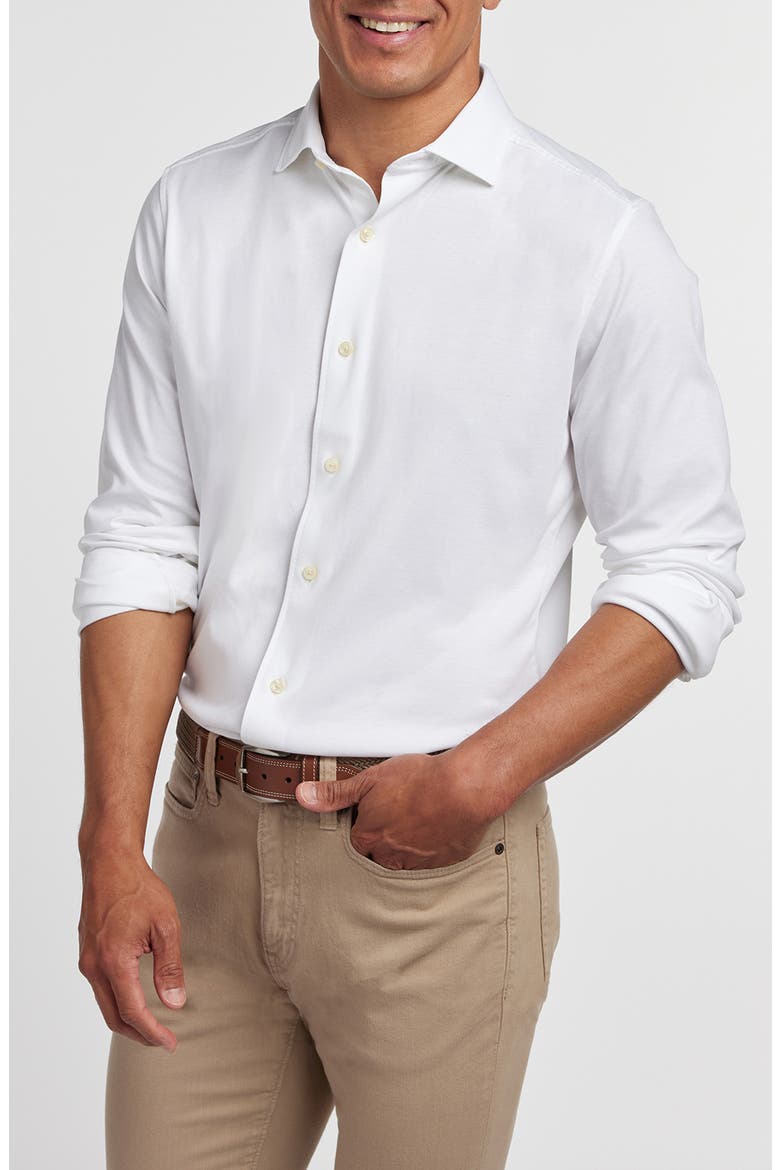 Cotton Knit Sport Shirt, Alternate, color, WHITE
