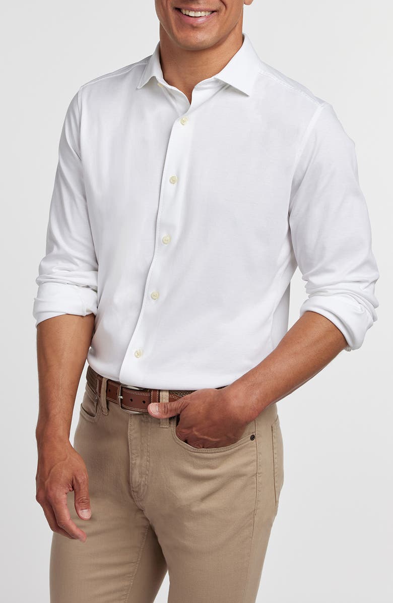 David Donahue Classic Fit Cotton Dress Shirt, Alternate, color, White