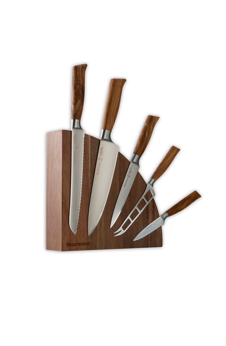 Messermeister Oliva Elite 6 Piece Magnet Knife Block Set, Main, color, Oliva