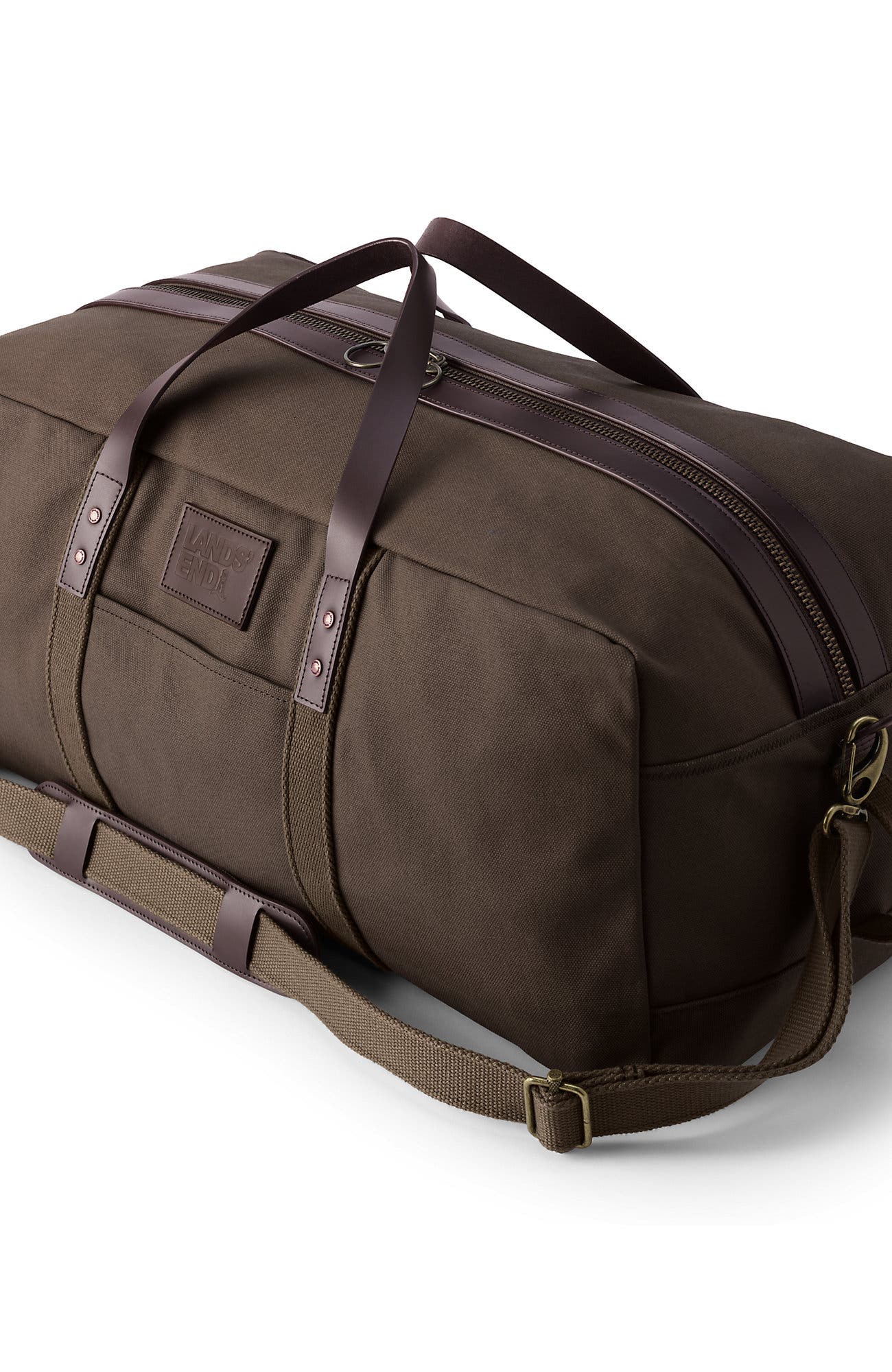 Lands' End Waxed Canvas Travel Duffle Bag, Main, color, 