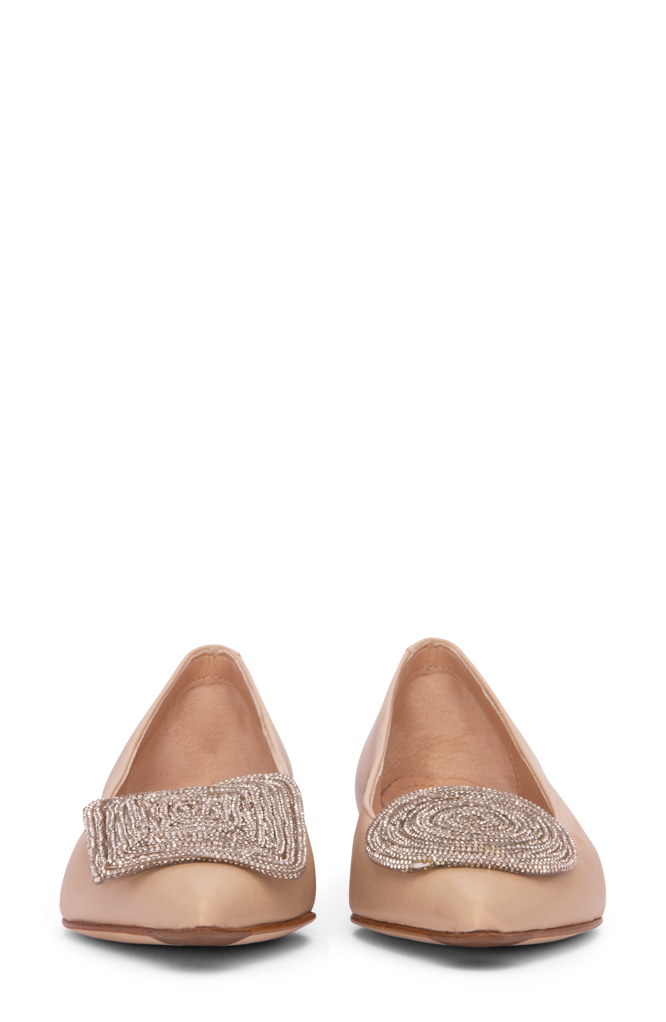 BEAUTIISOLES Bonnie Pointed Toe Ballet Flat, Alternate, color, Beige