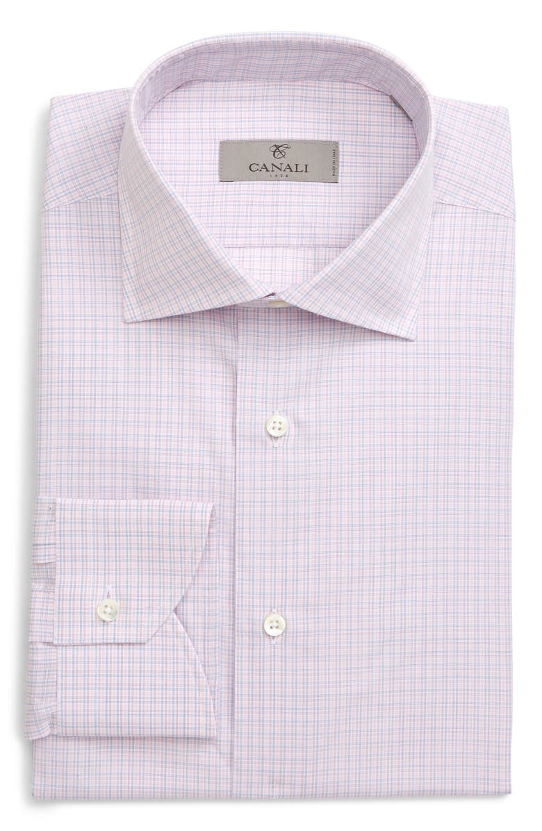 Canali Regular Fit Plaid Dress Shirt, Main, color,