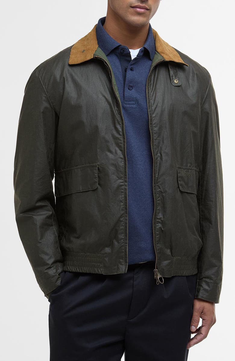 Barbour Newbury Water Resistant Waxed Cotton Jacket, Main, color,