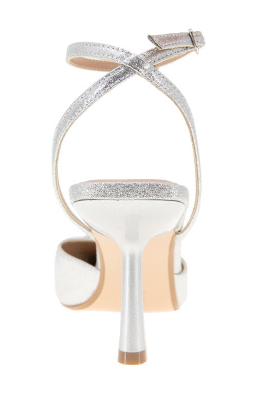 Bcbg Ipany Ankle Strap Metallic Pump In Silver