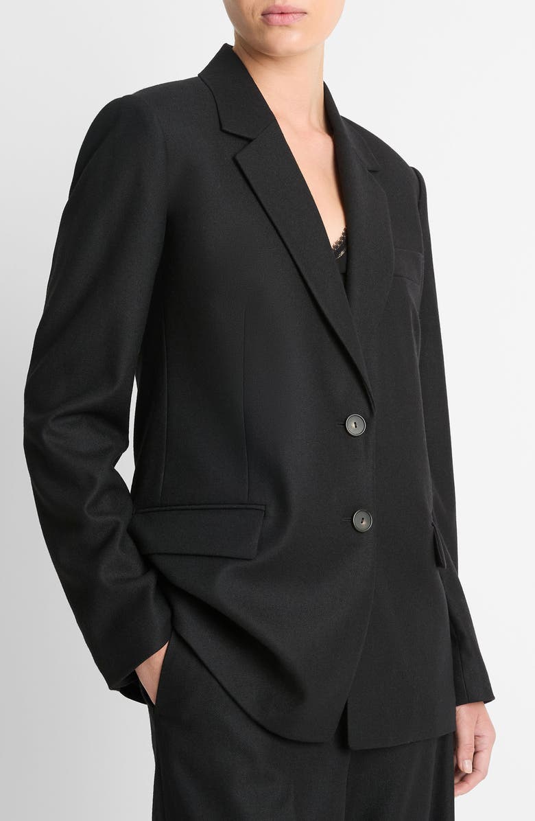 Vince Brushed Flannel Blazer, Main, color, Black