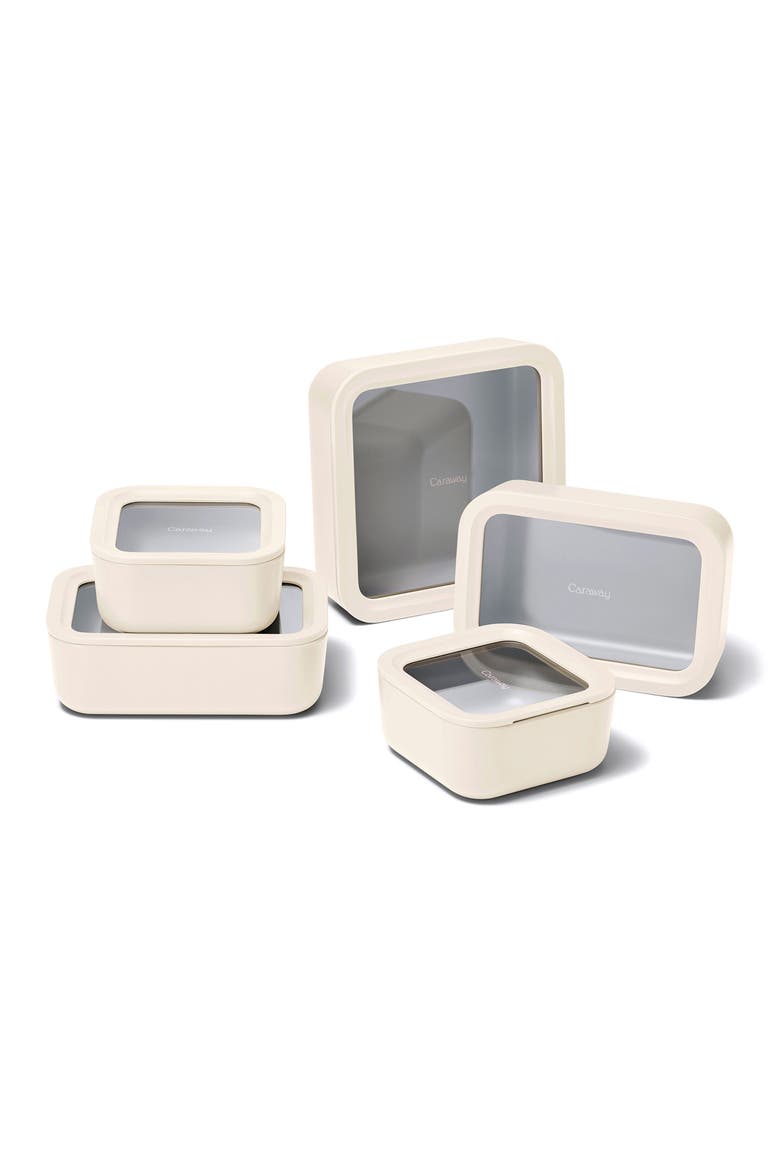 13-Piece Food Storage Glass Container Set, Main, color, CREAM