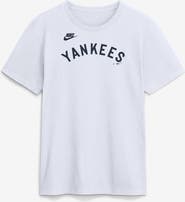Nike Men's Nike White New York Yankees Cooperstown Collection Wordmark T-Shirt