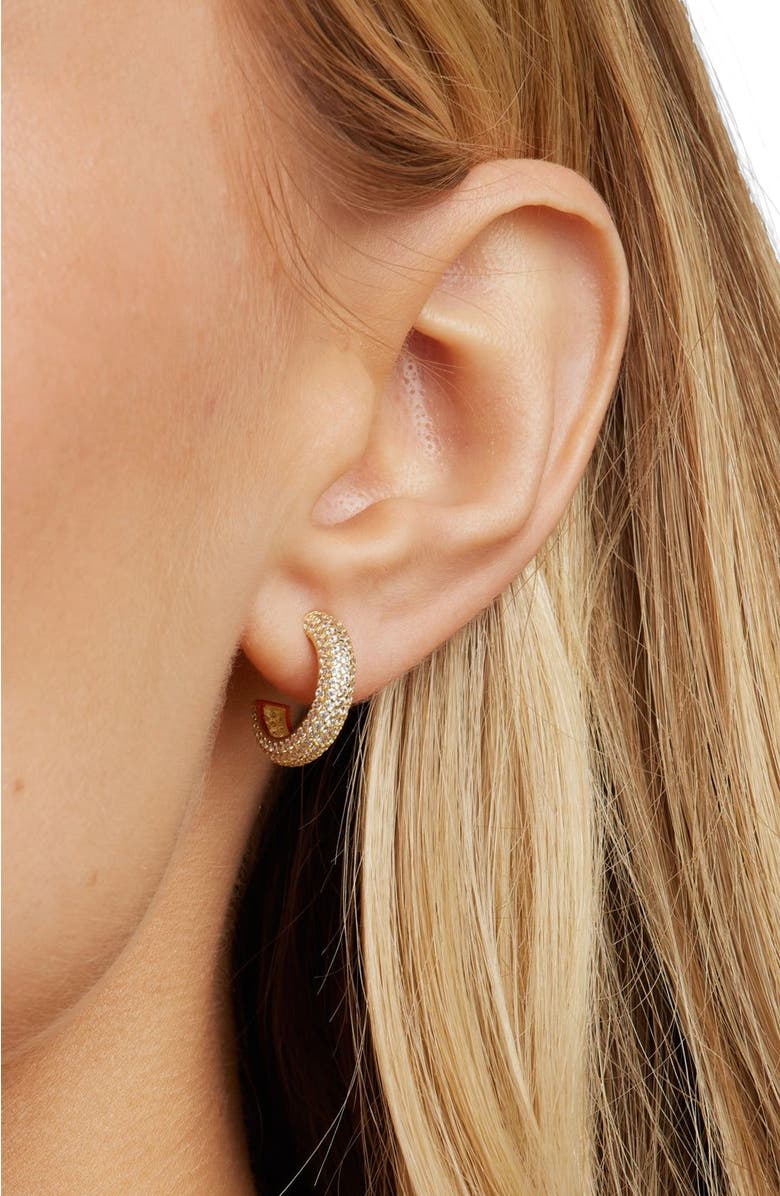 Untamed Petals Brookes Crystal Hoops, Alternate, color, Gold