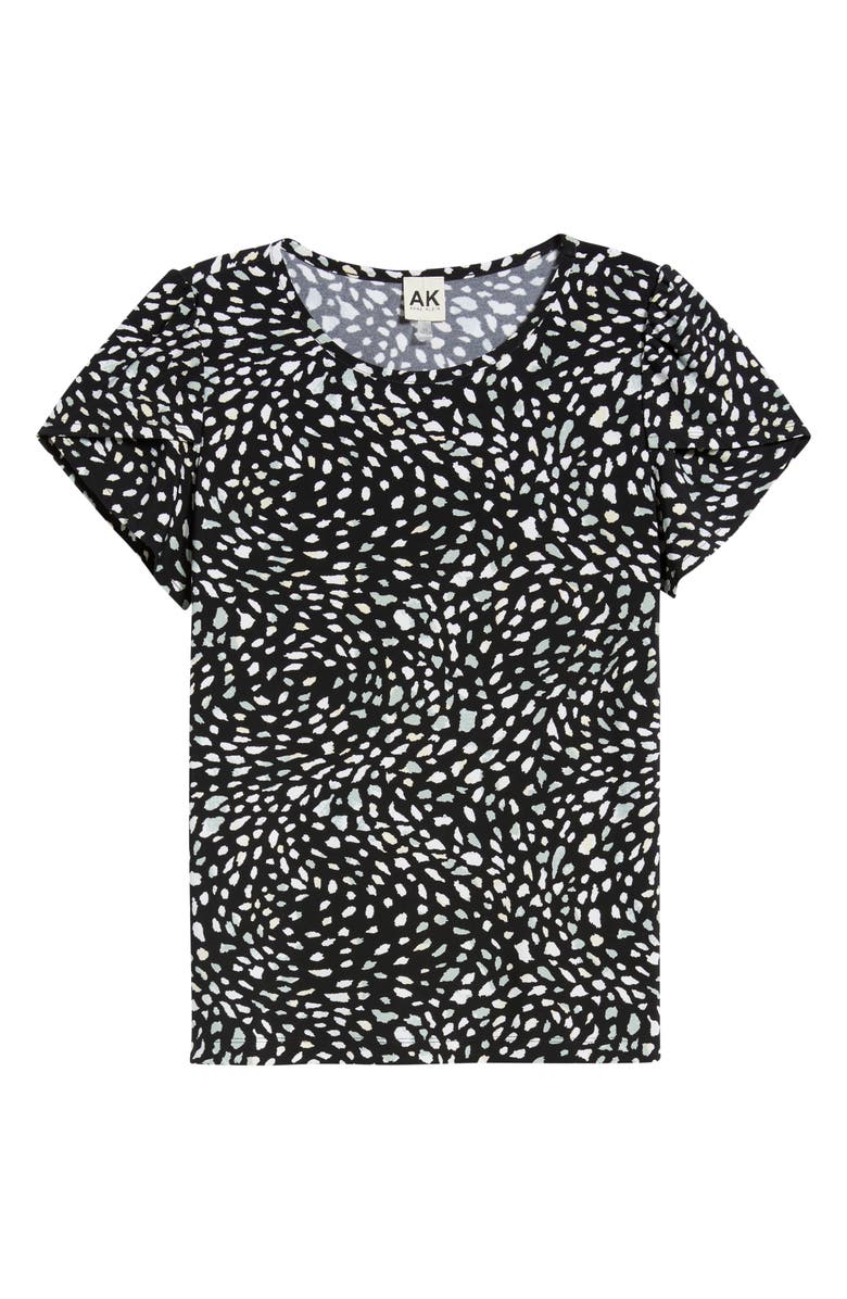 AK ANNE KLEIN Floral Tulip Sleeve Top, Alternate, color, Anne Black Multi