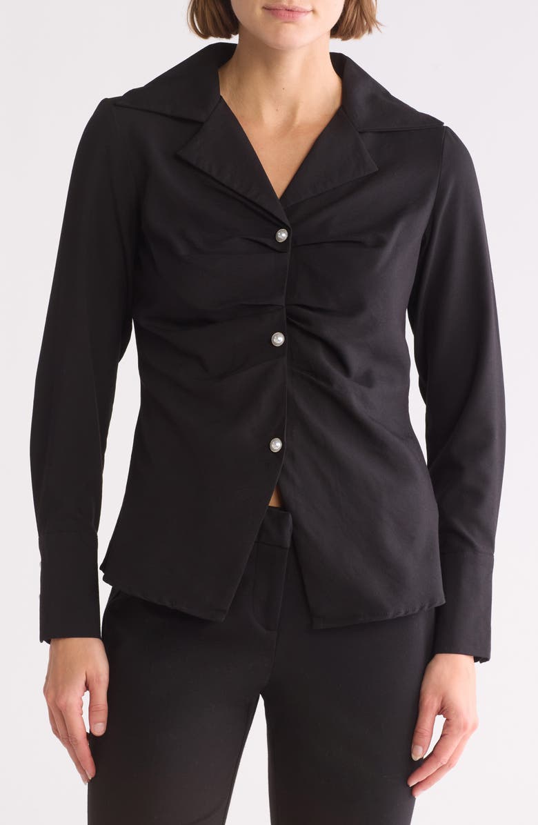 PATRIZIA LUCA Front Ruched Blouse, Main, color,
