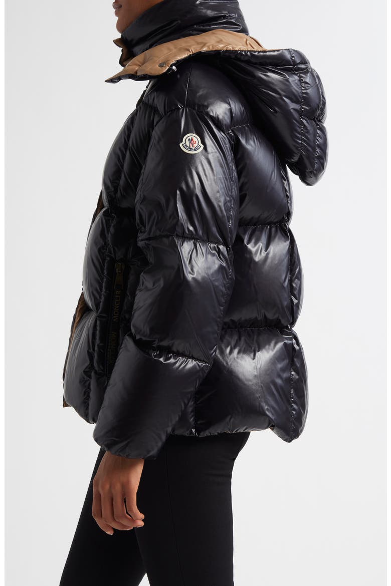 Parana Down Puffer Jacket with Removable Hood, Alternate, color, BLACK/BLACK