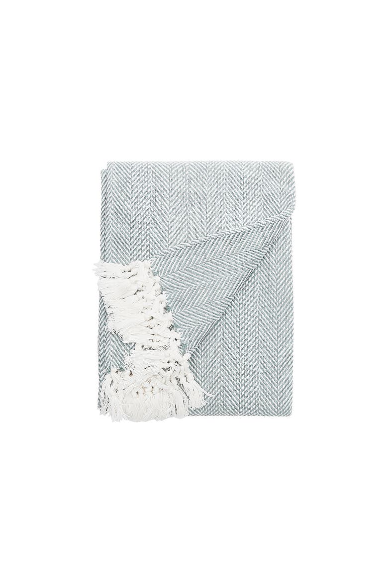 Torin Agate Fringe Throw Blanket, Main, color, Blue
