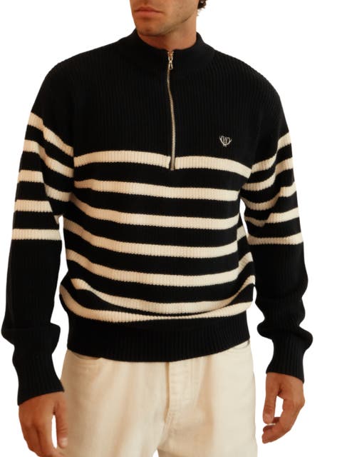 Huxley Striped Quarter Zip Sweater