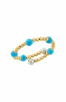 EFFY 14K Gold Freshwater Pearl & Turquoise Ring