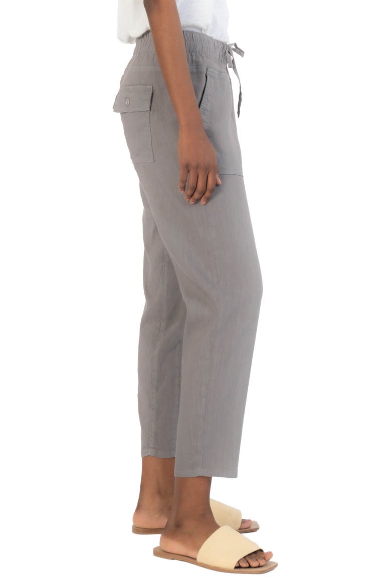 Drawcord Waist Crop Pants, Alternate, color, GREY