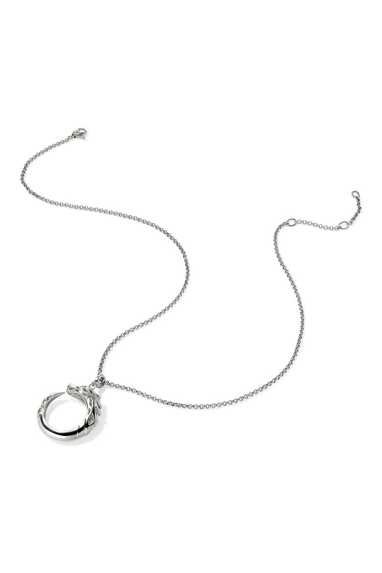 Naga Pendant Necklace, Alternate, color, SILVER