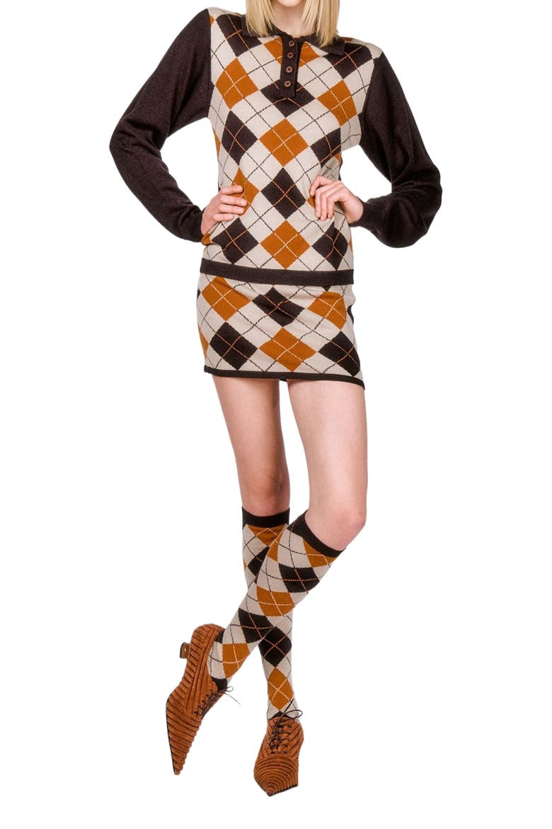 Argyle Knit Skirt, Alternate, color, MARMALADE MULTI