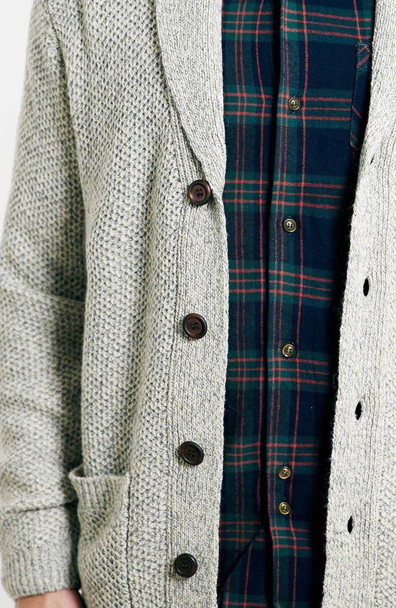 Topman Shawl Collar Cardigan, Alternate, color, 