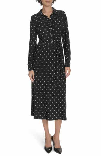 Tommy Hilfiger Long Sleeve Tie Waist Shirtdress