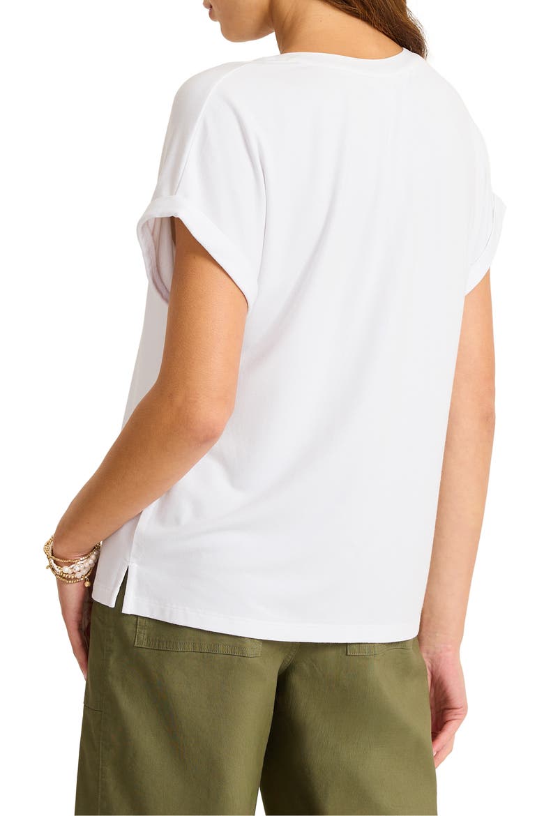 Kauai Split Neck Top, Alternate, color, WHITE