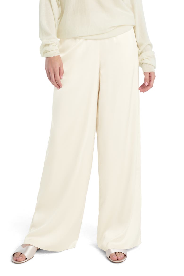 The Everything Satin Wide Leg Pants, Main, color, IVORY
