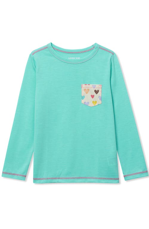 Lands' End Kids Soft Jersey Sleep Top In Green