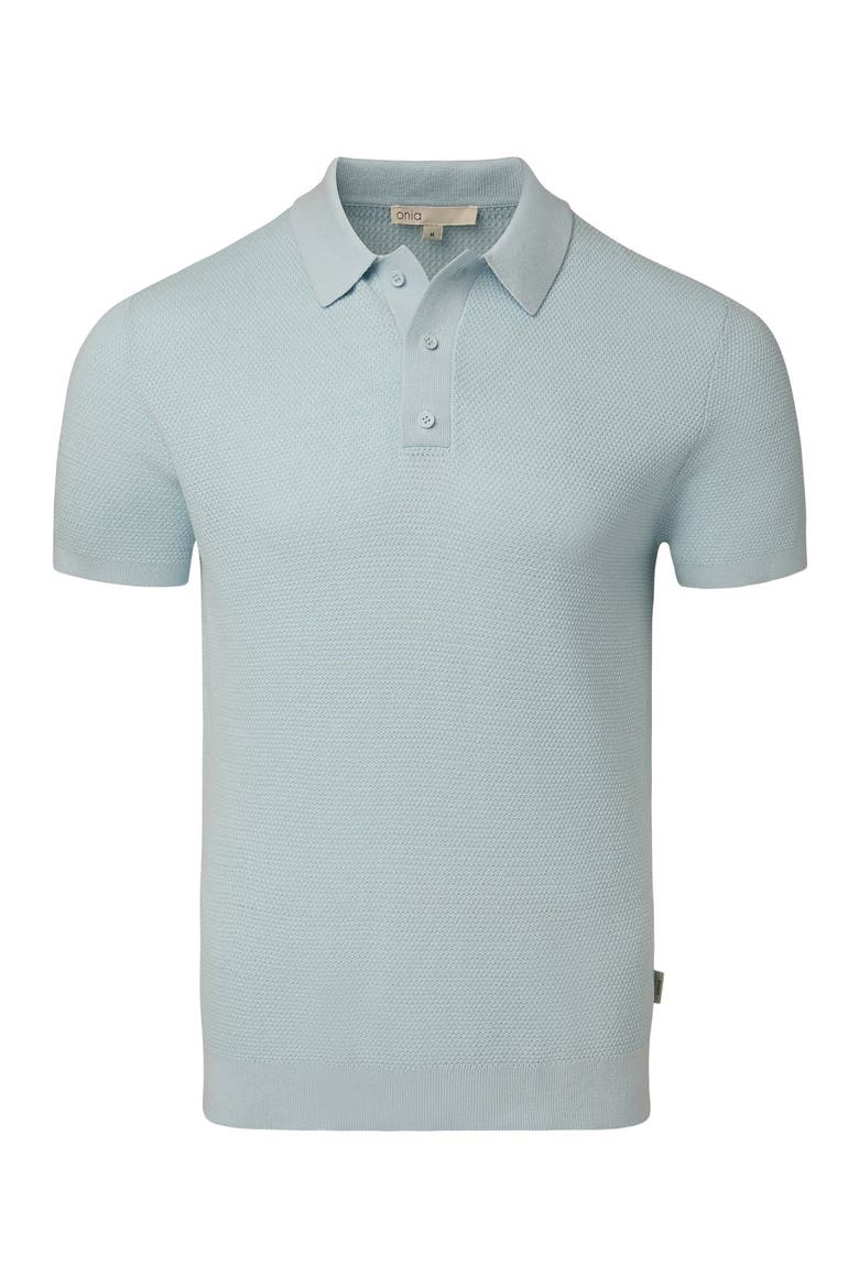 Cotton Textured Knit Polo, Alternate, color, VINTAGE INDIGO