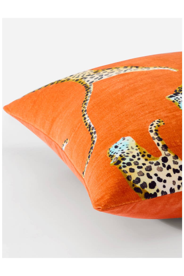 Small Leaping Leopard Accent Pillow, Alternate, color, KOI