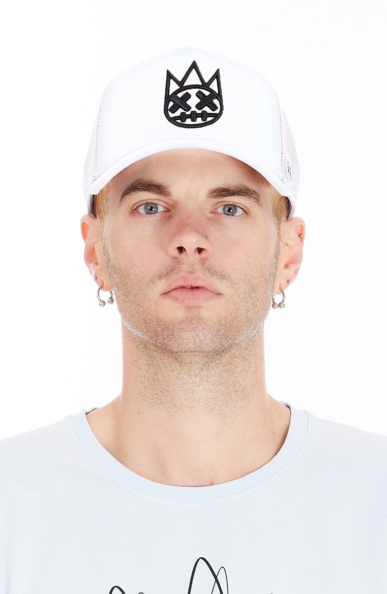 Cult of Individuality Embroidered Logo Trucker Hat, Alternate, color, White