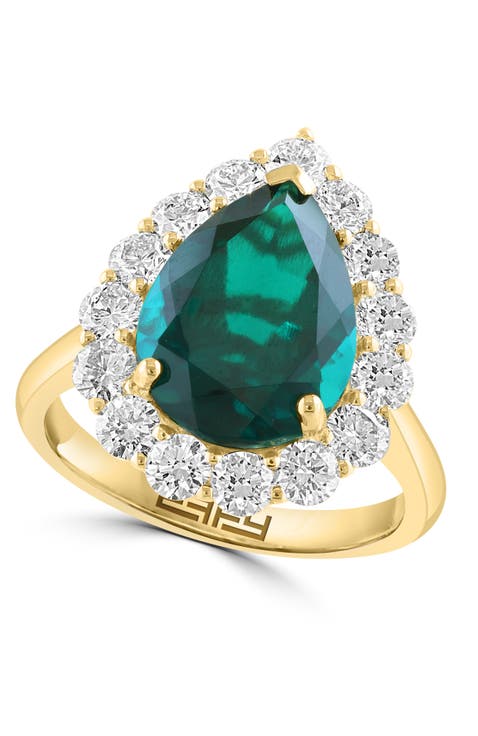 Paraiba Tourmaline & Diamond Ring in 14K Yellow Gold
