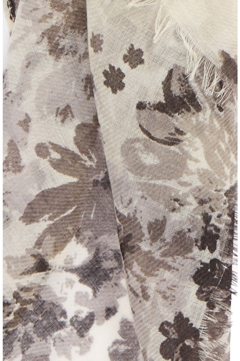 'Radiant Floral' Fringe Scarf, Alternate, color, BLACK COMBO
