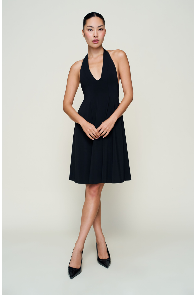 Halter Dress, Alternate, color, Black