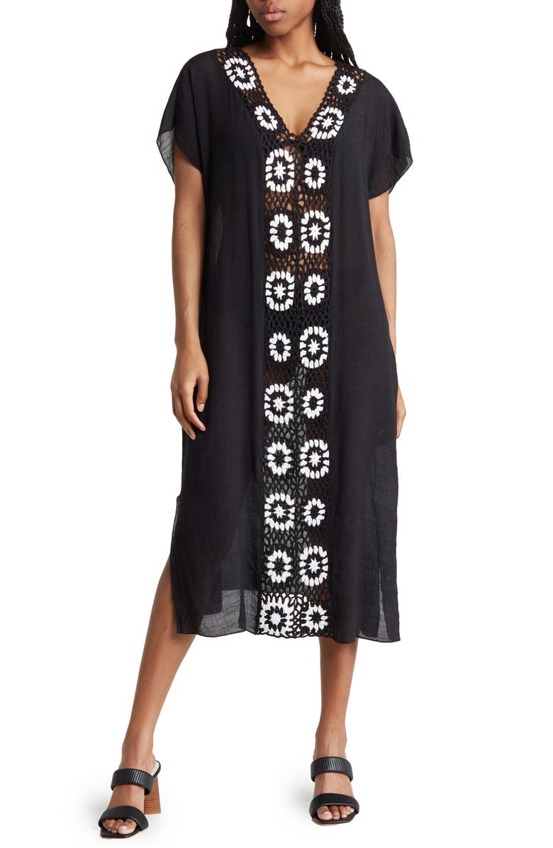 Vince Camuto Crochet Square Caftan, Main, color, 