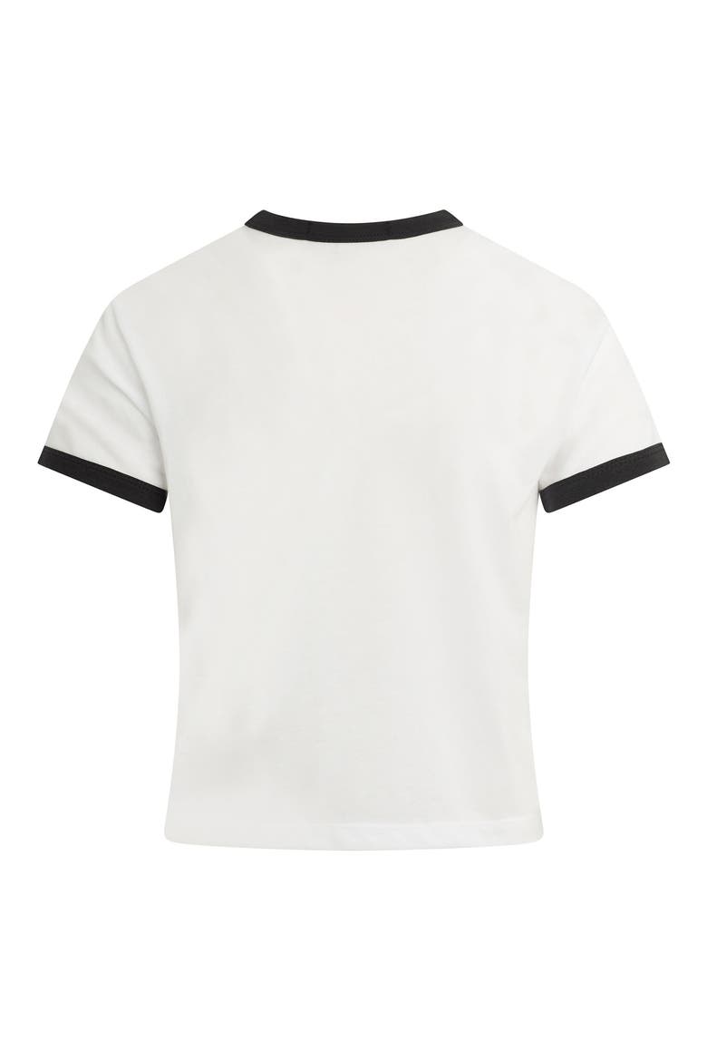 Logo Crop Ringer T-Shirt, Alternate, color, WHITE/ BLACK