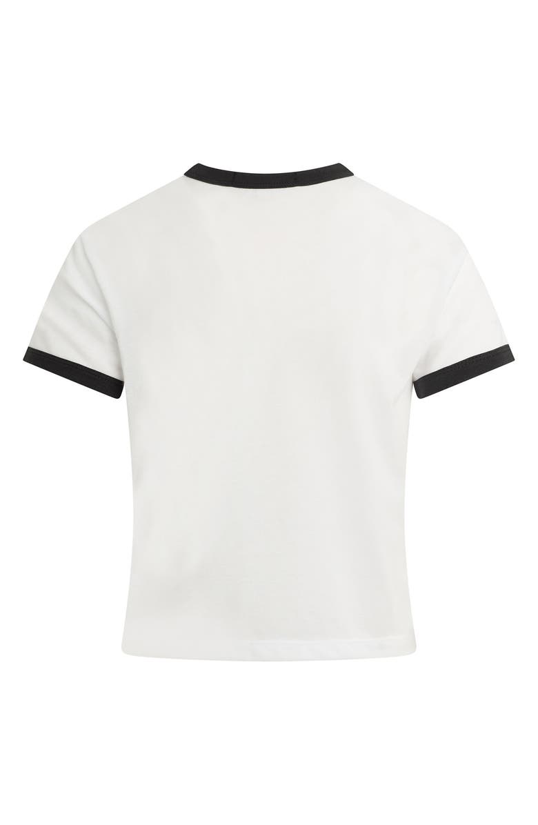 Favorite Daughter Logo Crop Ringer T-Shirt, Alternate, color, White/ Black