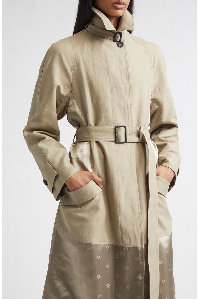 Satin Inset Belted Duster Coat, Alternate, color, SAFARI