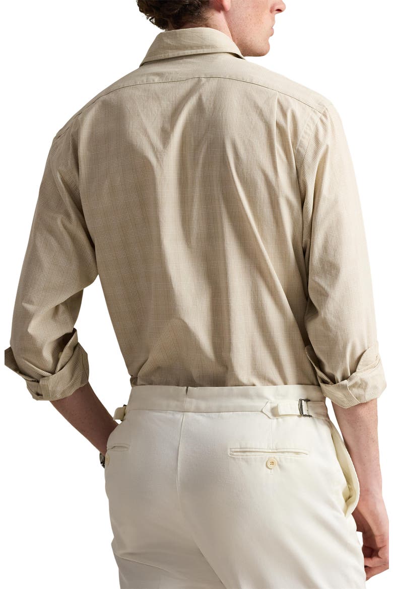 Classic Fit Glen Check Cotton Poplin Button-Up Shirt, Alternate, color, COASTAL BEIGE WHITE