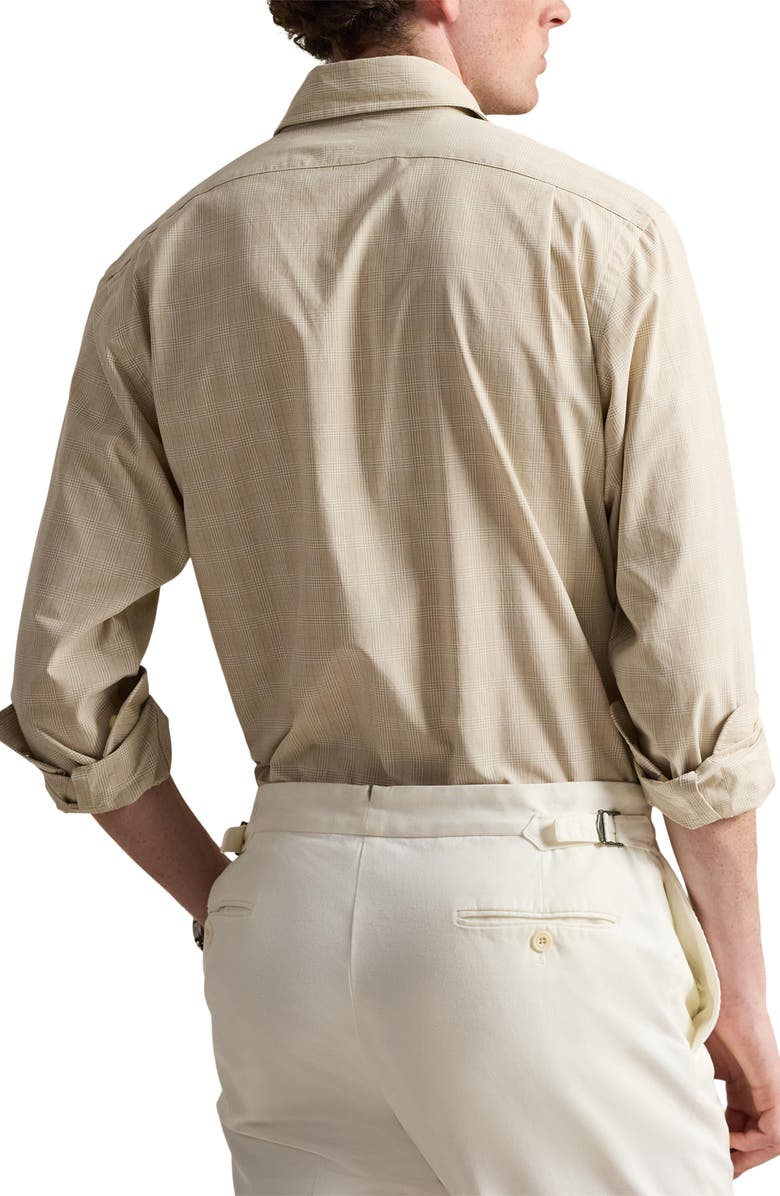 Polo Ralph Lauren Classic Fit Glen Check Cotton Poplin Button-Up Shirt, Alternate, color, Coastal Beige White