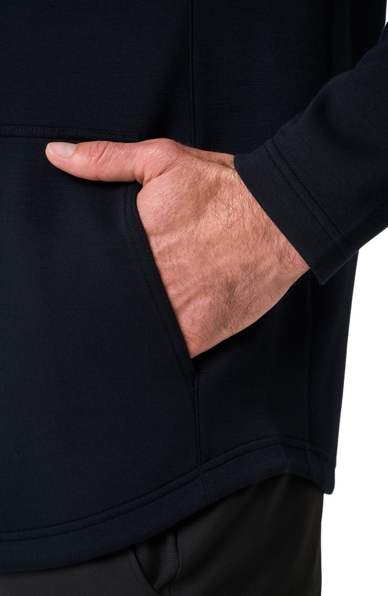 TravisMathew Fibercloud Quarter Zip Sweatshirt, Alternate, color, Black