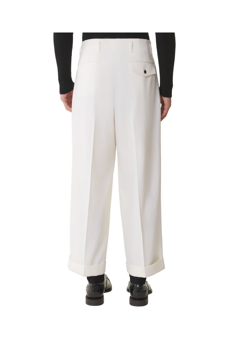 Lanvin Wide-Leg Wool Pants, Alternate, color, Ecru