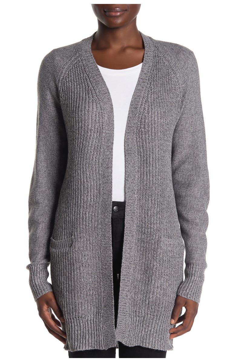 RDI Marled Open Front Elbow Patch Cardigan, Alternate, color,