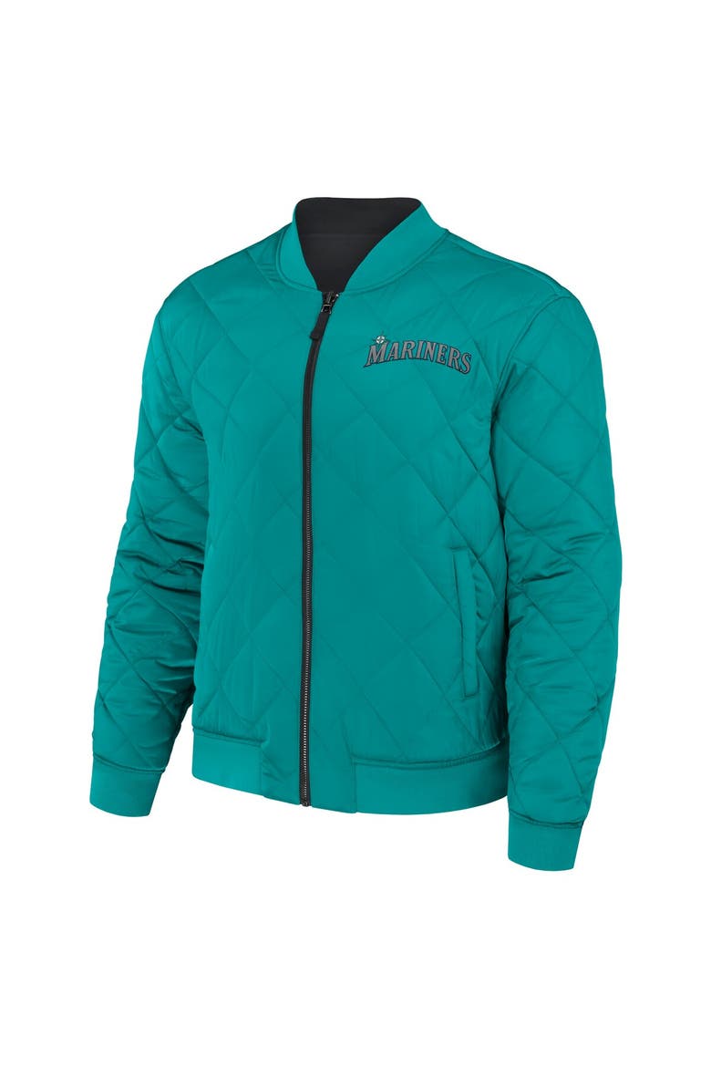 Men's Darius Rucker Collection by Fanatics Black/Aqua Seattle Mariners Reversible Full-Zip Bomber Jacket, Alternate, color, Black