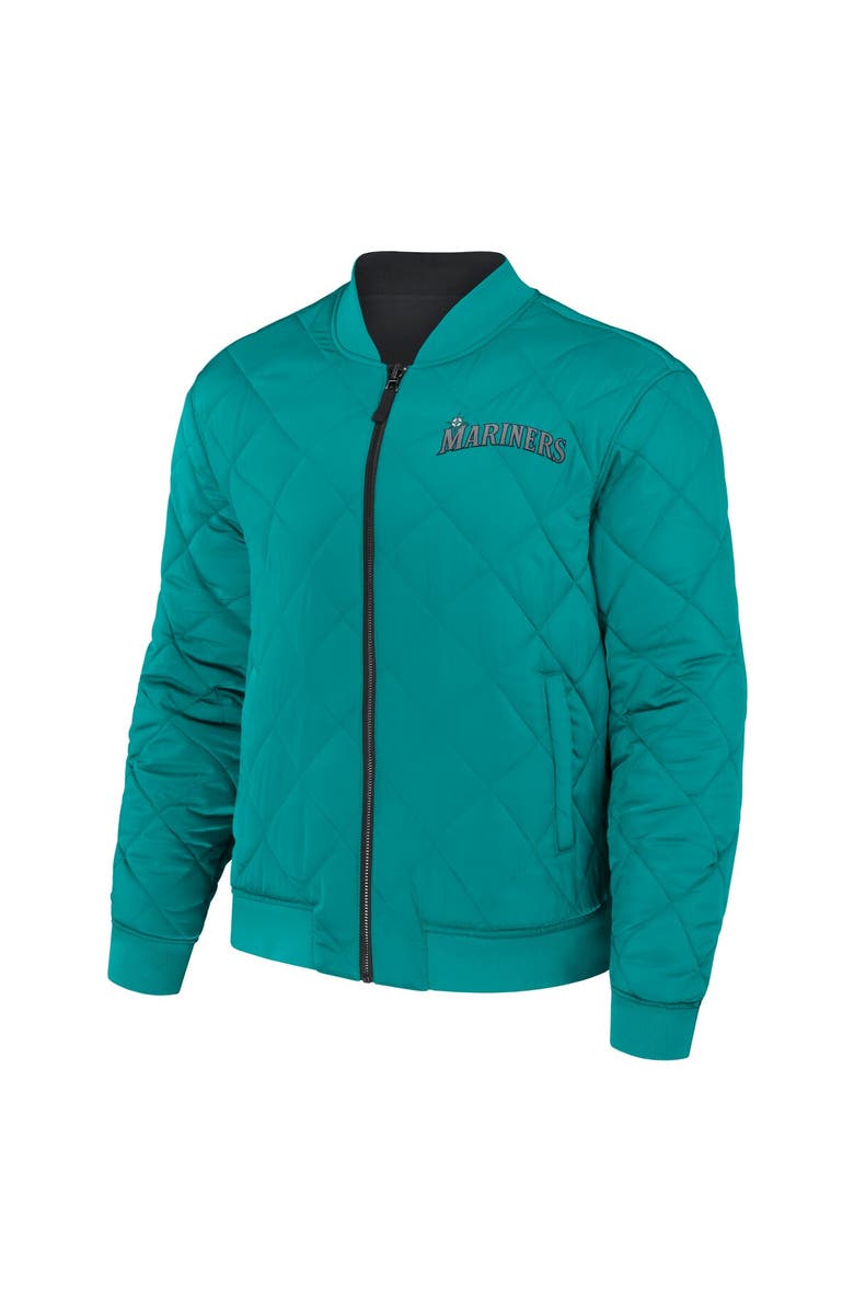 Darius Rucker Collection by Fanatics Men's Darius Rucker Collection by Fanatics Black/Aqua Seattle Mariners Reversible Full-Zip Bomber Jacket, Alternate, color, Black