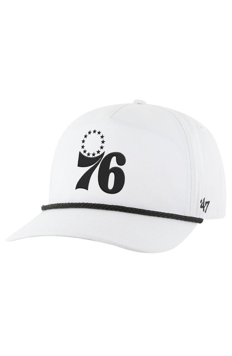 '47 Men's '47 White Philadelphia 76ers Rope Hitch Adjustable Hat, Main, color, 