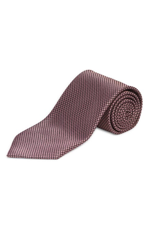 Microhoundstooth Silk Tie