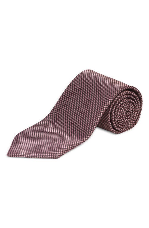 Tom Ford Microhoundstooth Silk Tie In Brown