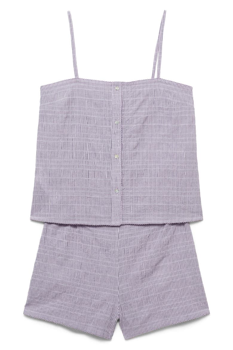 Stripe Seersucker Short Pajamas, Alternate, color, LILAC