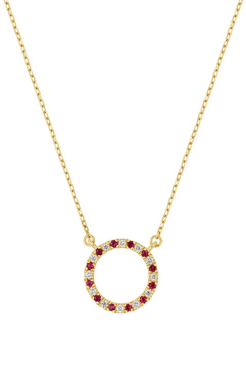 El Mar 18k Gold Ruby and Diamond Pendant Necklace