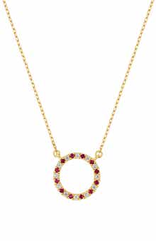 El Mar 18k Gold Ruby and Diamond Pendant Necklace
